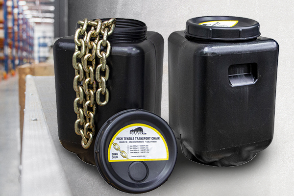 New 50kg Pails of Beaver Pre-Cut Transport Chain