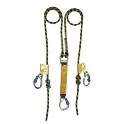SAL B-Safe Rope Twin Adust 2M-0.7M Aluminium Trip Lck Karabiners 50KG-140KG