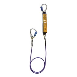 B-Safe Shock Absorbing Lanyard with Wire Rope and Karabiners - 2m