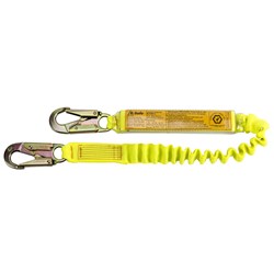 Shock Absorbing Lanyard B-Safe Elasticised 2M-1.6M Aluminium Snap Hooks 50KG-140KG