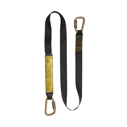 Shock Absorbing Lanyard B-Safe Web 2M Steel Triple Lock Karabiners 50KG-140KG