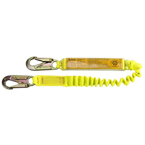 Shock Absorbing Lanyard B-Safe Elasticised 2M-1.6M Aluminium Snap Hooks 50KG-140KG