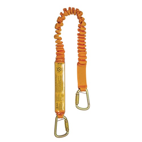 Shock Absorbing Lanyard B-Safe Elasti 2M-1.5M Stel Trip Lck Karabiners  50KG-140KG