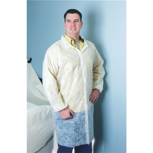 FRONTIER Disposable Lab Coat with Grip Tab