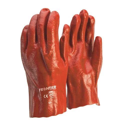 Frontier Red PVC single dipped Glove