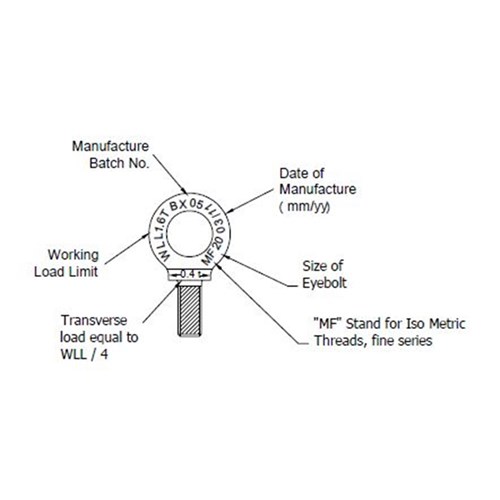Beaver Lifting Collared Eyebolts Small Eye with Metric Thread