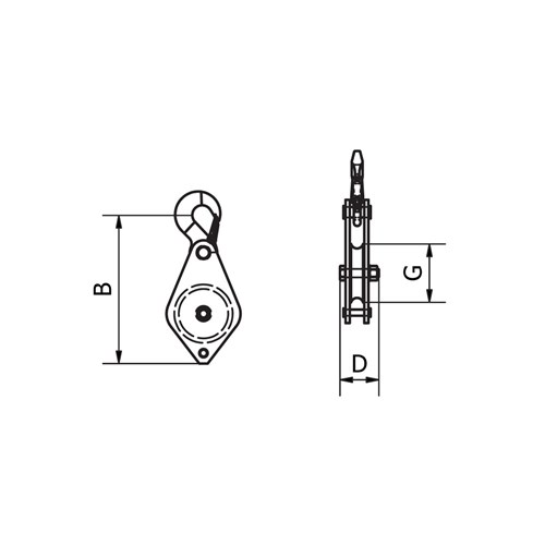 Beaver Single-Hand Operated Sheave Blocks with Swivel Hook