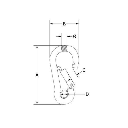 Beaver G316 Stainless Steel Carbine (Carabina) Eye Hook