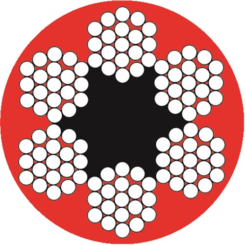 Beaver G1570 PVC Coated Galvanised Wire Rope With a Fibre Core - 6x19 (Red)