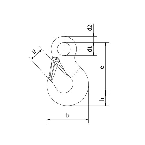 Beaver G50 Stainless Steel Eye Sling Hook With Safety Latch
