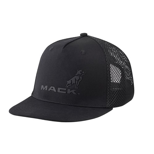 Mack Flat Brim Black On Black Trucker Cap
