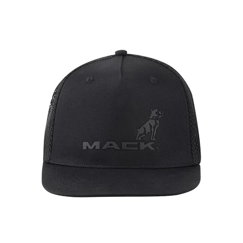 Mack Flat Brim Black On Black Trucker Cap