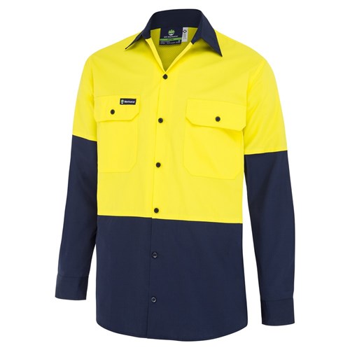 WS Workwear Mens Hi-Vis Ripstop Button-Up Shirt