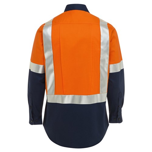 WS Workwear Koolflow Mens Hi-Vis Button-Up Shirt with H-Reflective Tape